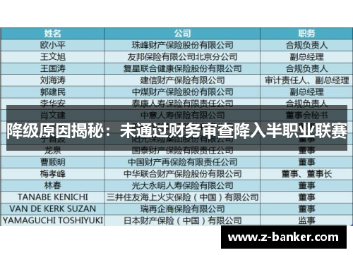 降级原因揭秘:未通过财务审查降入半职业联赛 降级原因揭秘:未通过财务审查降入半职业联赛